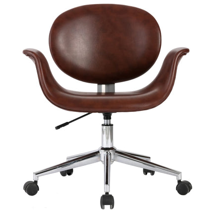 Swivel Dining Chairs 4 pcs Brown Faux Leather