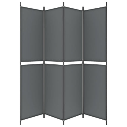 4-Panel Room Divider Anthracite 200x220 cm Fabric