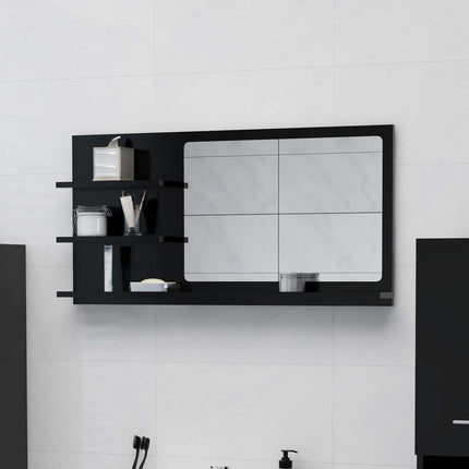vidaXL Bathroom Mirror Black 90x10.5x45 cm Chipboard