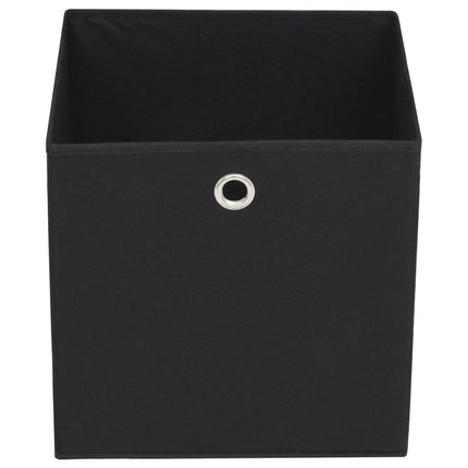Storage Boxes 10 pcs Non-Woven Fabric 32x32x32 cm Black