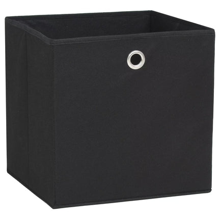 Storage Boxes 10 pcs Non-Woven Fabric 32x32x32 cm Black
