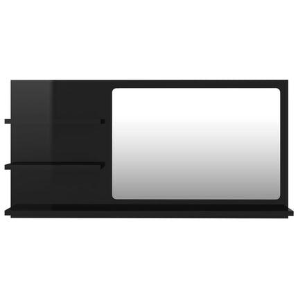 vidaXL Bathroom Mirror High Gloss Black 90x10.5x45 cm Chipboard