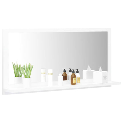 vidaXL Bathroom Mirror White 80x10.5x37cm Chipboard