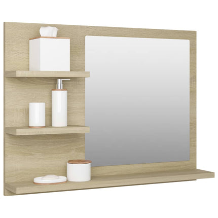vidaXL Bathroom Mirror Sonoma Oak 60x10.5x45 cm Chipboard