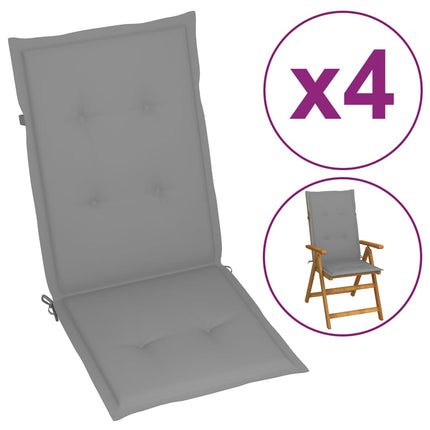 vidaXL Garden Chair Cushions 4 pcs Grey 120x50x3 cm