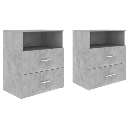vidaXL Bed Cabinets 2 pcs Concrete Grey 50x32x60cm