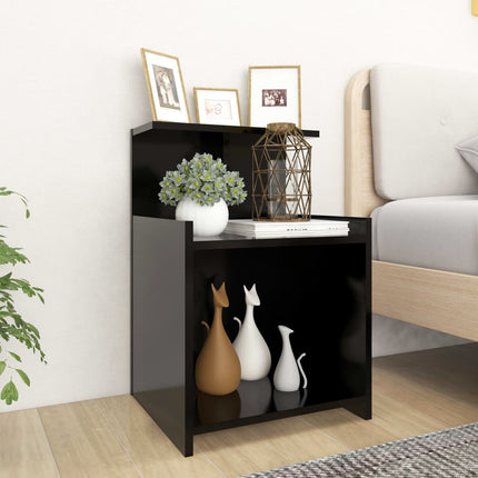 vidaXL Bed Cabinet Black 40x35x60 cm Chipboard