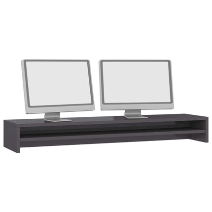 vidaXL Monitor Stand High Gloss Grey 100x24x13 cm Chipboard