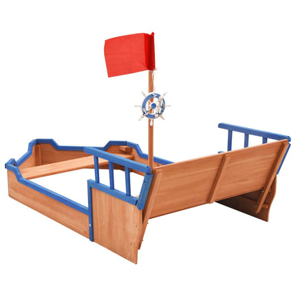 vidaXL Sandbox Pirate Ship Firwood 190x94.5x101 cm