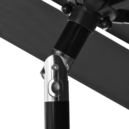 vidaXL 3-Tier Parasol with Aluminium Pole Anthracite 2.5 m