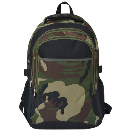 School Backpack 40 L Black and Camouflage