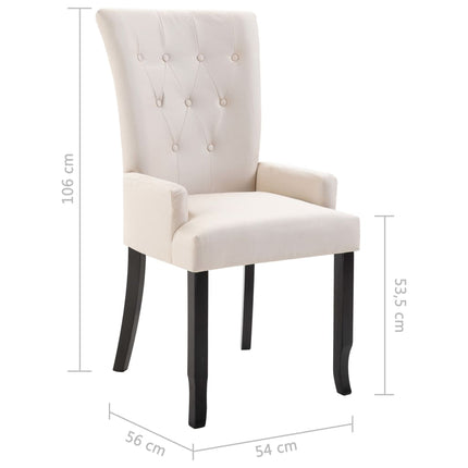 vidaXL Dining Chairs with Armrests 2 pcs Beige Fabric