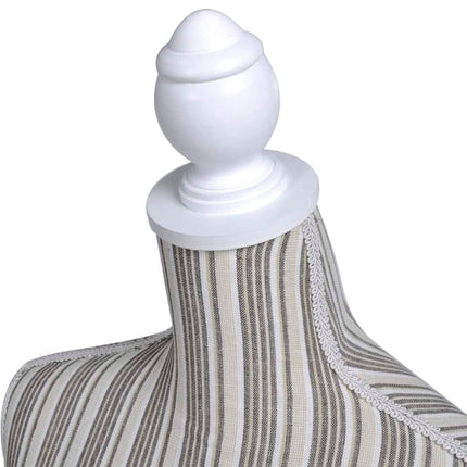 Ladies Bust Display Mannequin Linen With Stripes