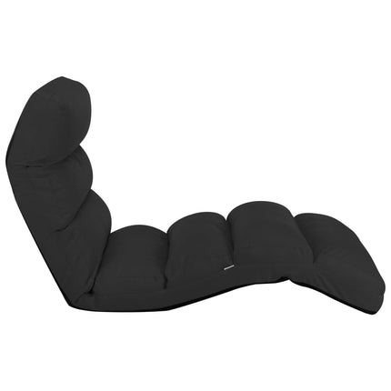 vidaXL Folding Floor Chair Black Faux Leather