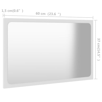 vidaXL Bathroom Mirror White 60x1.5x37 cm Chipboard