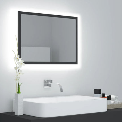 vidaXL LED Bathroom Mirror Grey 60x8.5x37 cm Chipboard