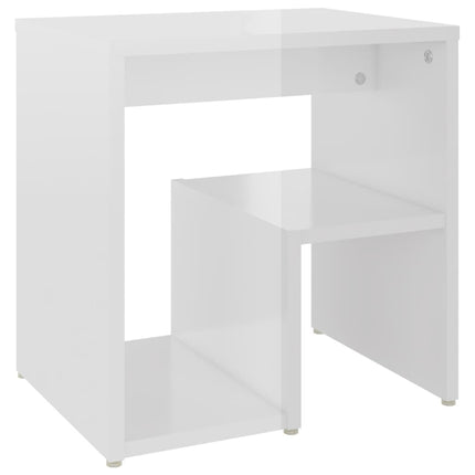 vidaXL Bed Cabinets 2 pcs High Gloss White 40x30x40 cm Chipboard
