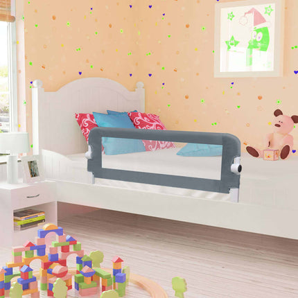 vidaXL Toddler Safety Bed Rail Grey 102x42 cm Polyester