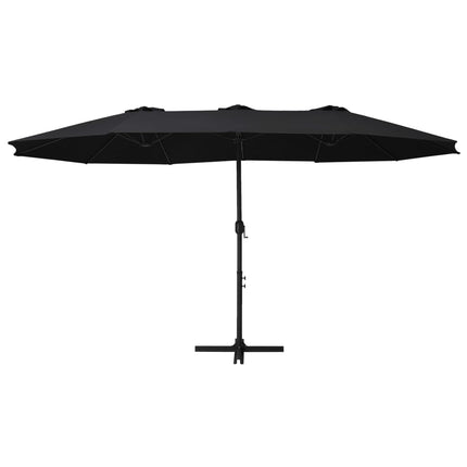 vidaXL Outdoor Parasol with Aluminium Pole 460x270 cm Black