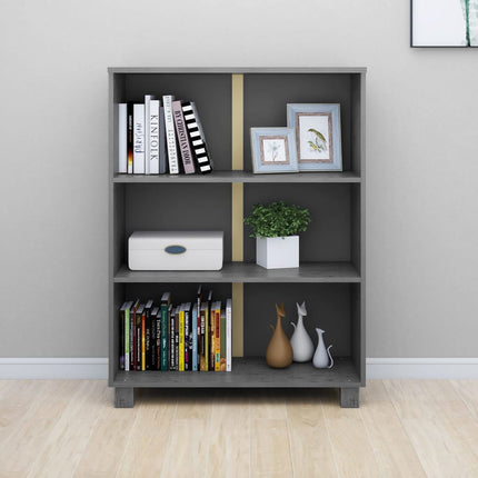 vidaXL Book Cabinet Dark Grey 85x35x112 cm Solid Wood Pine