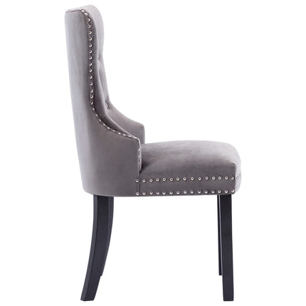 Dining Chairs 4 pcs Grey Velvet