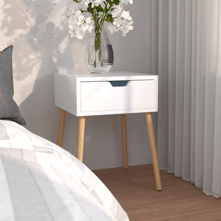 vidaXL Bedside Cabinet High Gloss White 40x40x56 cm Chipboard