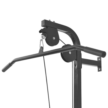 Wall-mounted Power Tower with Barbell and Dumbbell Set 60.5 kg