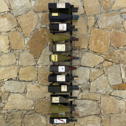 Wall-mounted Wine Rack for 36 Bottles Black Iron