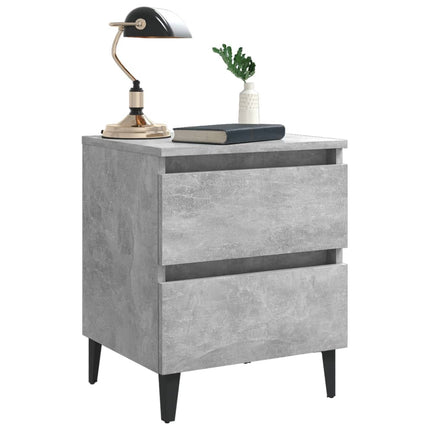 Bed Cabinets 2 pcs Concrete Grey 40x35x50 cm Engineered Wood
