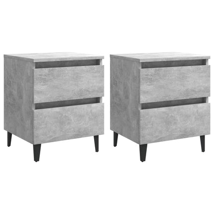 Bed Cabinets 2 pcs Concrete Grey 40x35x50 cm Engineered Wood