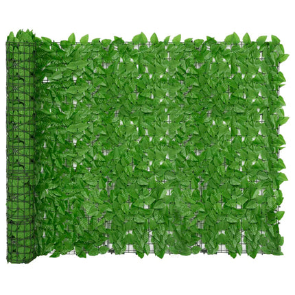 vidaXL Balcony Screen with Green Leaves 400x150 cm
