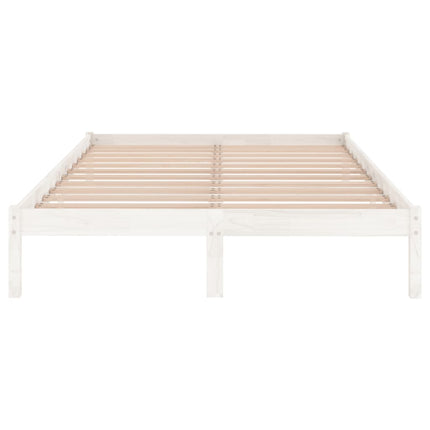 vidaXL Bed Frame White Solid Wood 150x200 cm 5FT King Size