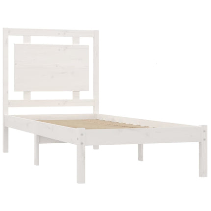 vidaXL Bed Frame White Solid Wood 90x190 cm 3FT Single