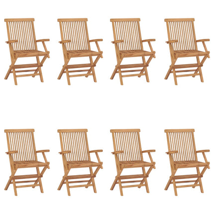vidaXL Folding Garden Chairs 8 pcs Solid Wood Teak