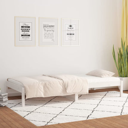 vidaXL Day Bed White 92x187 cm Single Bed Size Solid Wood Pine