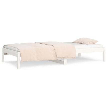 vidaXL Day Bed White 92x187 cm Single Bed Size Solid Wood Pine