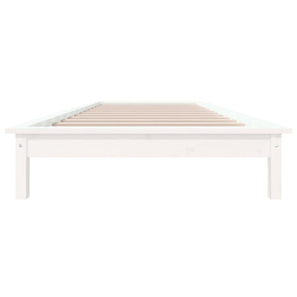 vidaXL Bed Frame White 92x187 cm Solid Wood Pine Single Bed Size