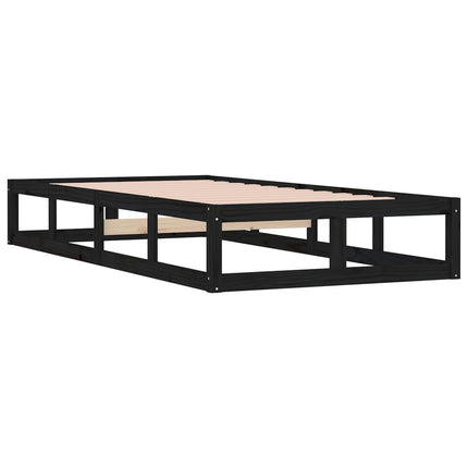 vidaXL Bed Frame Black 92x187 cm Single Bed Size Solid Wood