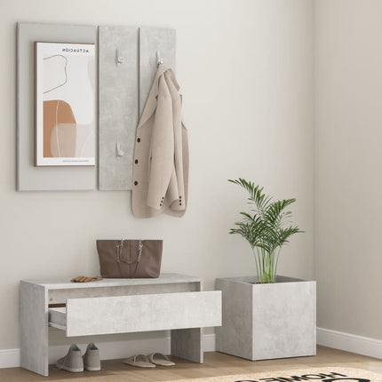 vidaXL Hallway Furniture Set Concrete Grey Engineered Wood