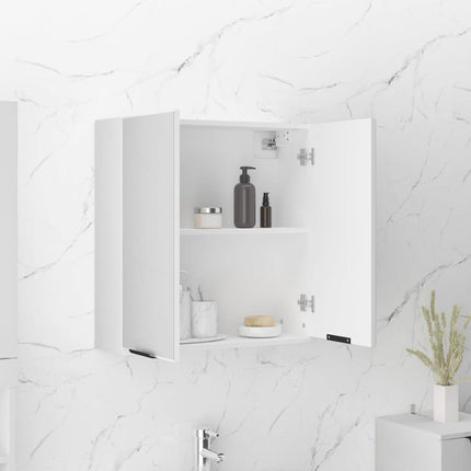 vidaXL Bathroom Mirror Cabinet White 64x20x67 cm