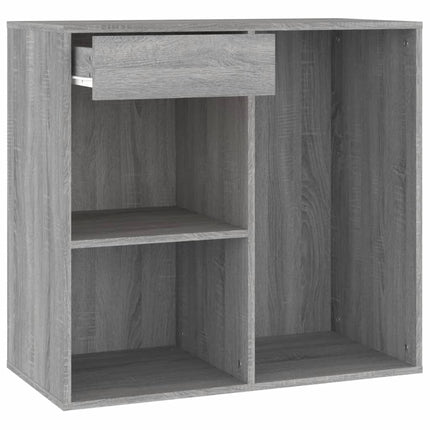 LED Dressing Table with Cabinet Grey Sonoma Engineered Wood