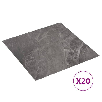vidaXL Self-adhesive Flooring Planks 20 pcs PVC 1.86 m² Black Pattern