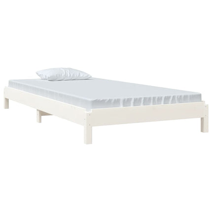 vidaXL Stack Bed White 92x187 cm Single Bed Size Solid Wood Pine