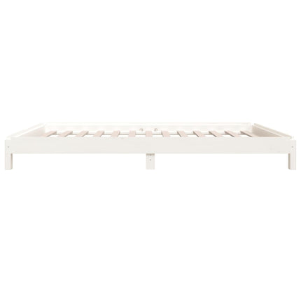 vidaXL Stack Bed White 92x187 cm Single Bed Size Solid Wood Pine