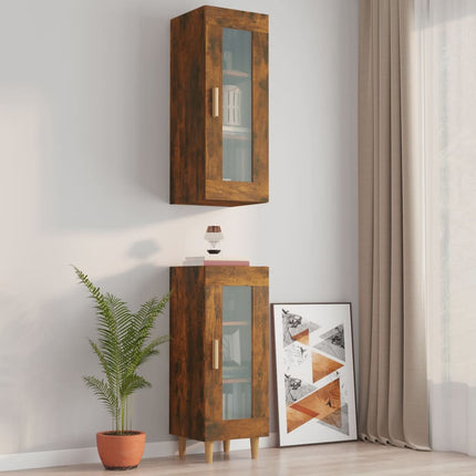 Hanging Wall Cabinet Smoked Oak 34.5x34x90 cm