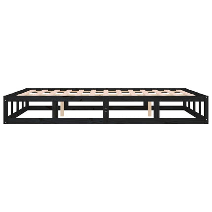 vidaXL Bed Frame Black 137x187 cm Double Size Solid Wood