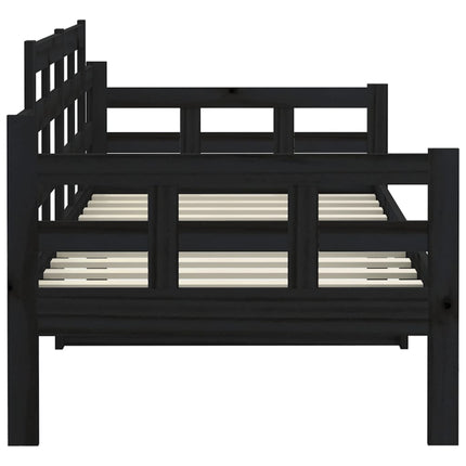 vidaXL Day Bed Black Solid Wood Pine 92x187 cm Single Bed Size
