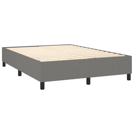 vidaXL Box Spring Bed with Mattress Dark Grey 152x203 cm Queen Fabric