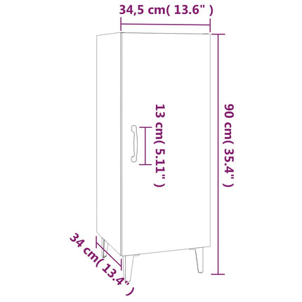 vidaXL Sideboard High Gloss White 34.5x34x90 cm Engineered Wood
