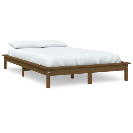 vidaXL Bed Frame Honey Brown 137x187 cm Solid Wood Pine Double Size